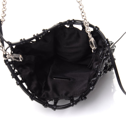 Prada Satin Net Chain Bag Black 4 of 9