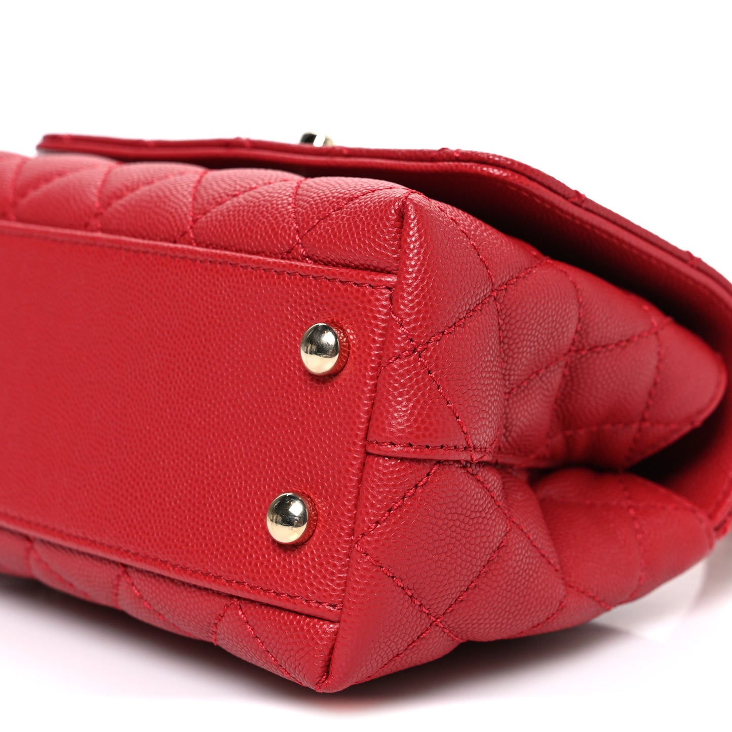 Caviar Quilted Extra Mini Coco Handle Flap Red