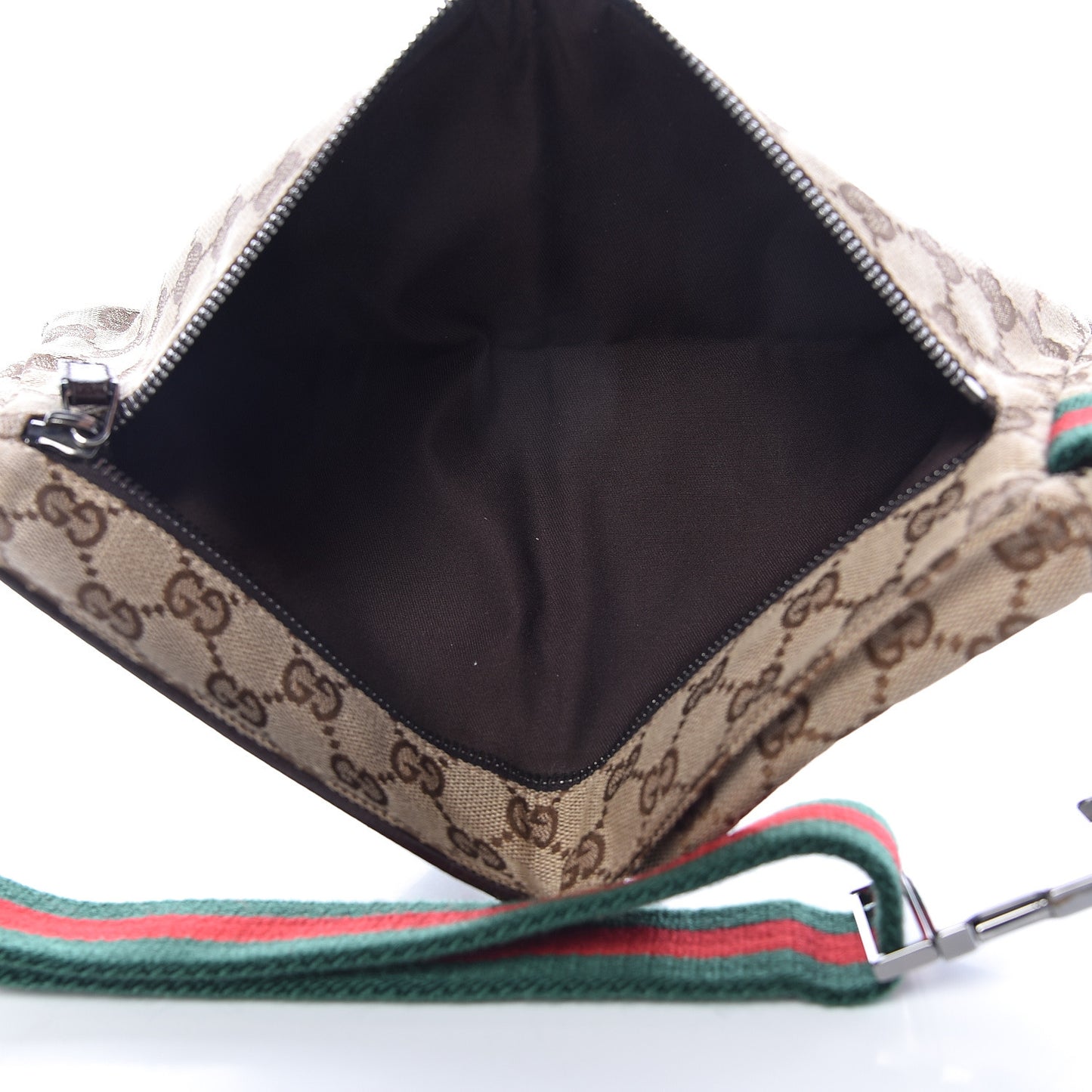 Monogram Web Belt Bag Dark Brown