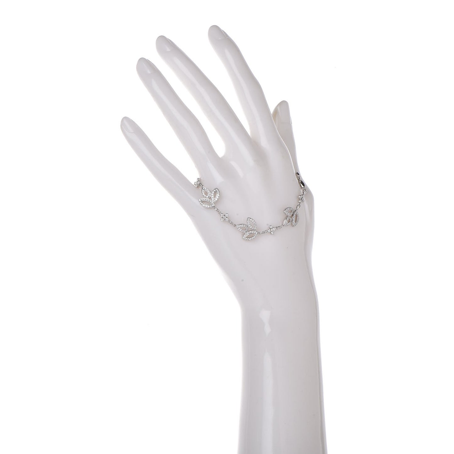 Platinum Diamond Lily Cluster Bracelet