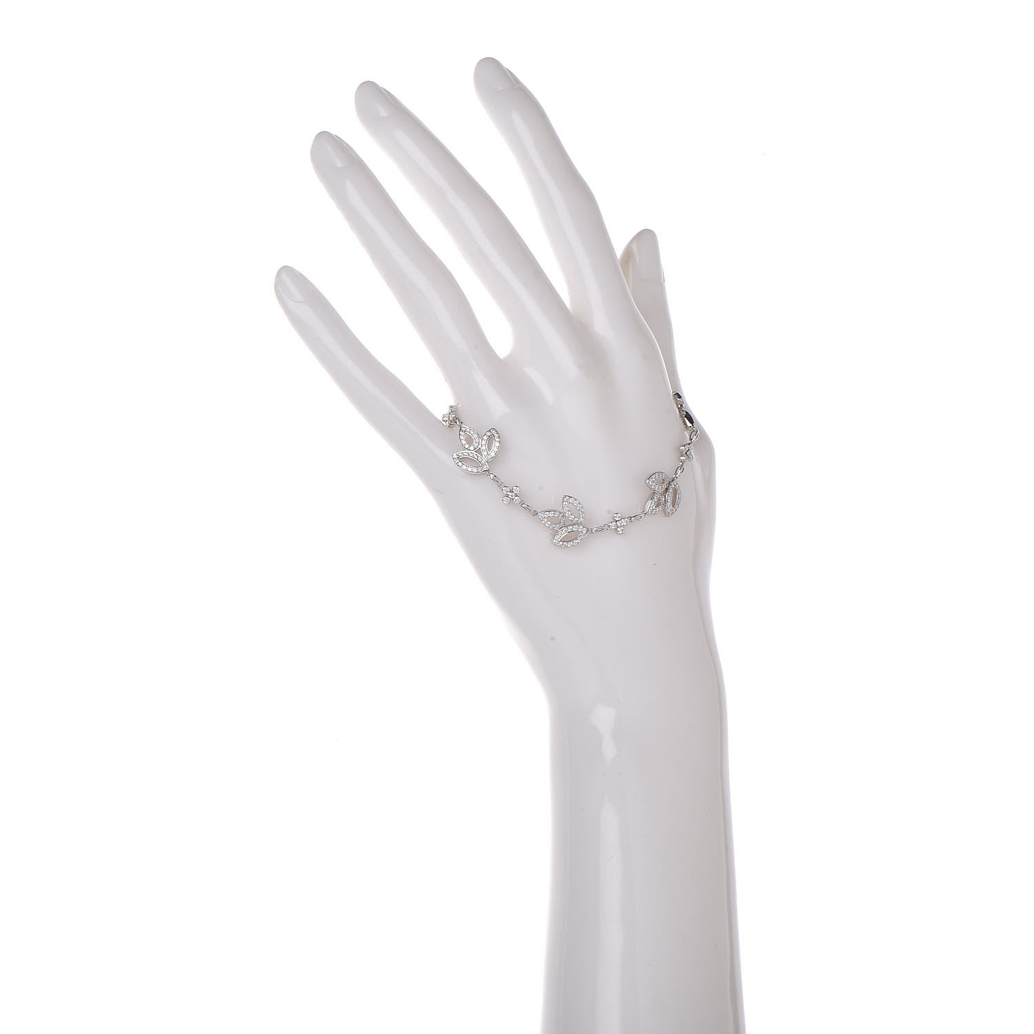 Harry Winston Platinum Diamond Lily Cluster Bracelet 2 of 6