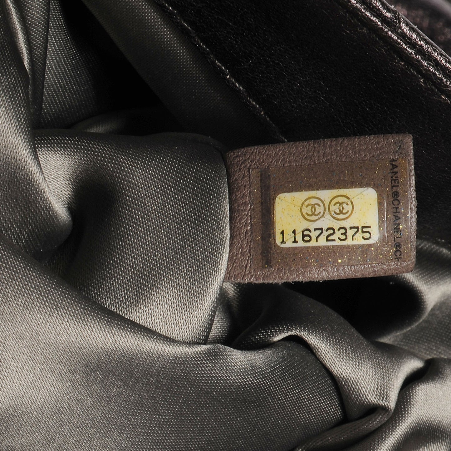Metallic Lambskin Quilted Sharpei Flap Dark Silver