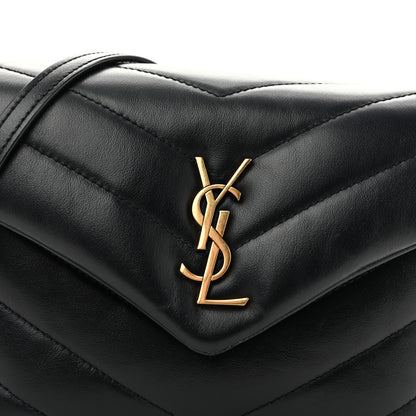 Saint Laurent Calfskin Y Quilted Monogram Toy Loulou Crossbody Bag Black 8 of 12