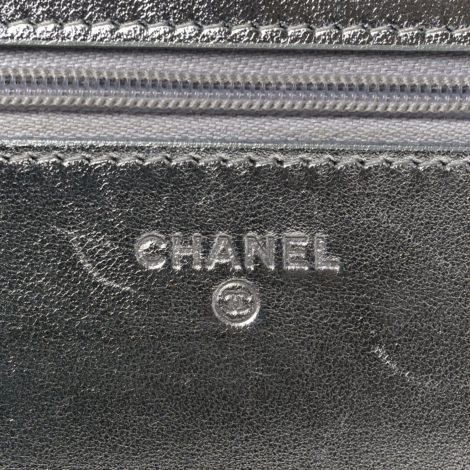 Chanel Gradient Metallic Calfskin Quilted Wallet On Chain WOC Silver Blue Yellow Purple 7 of 10