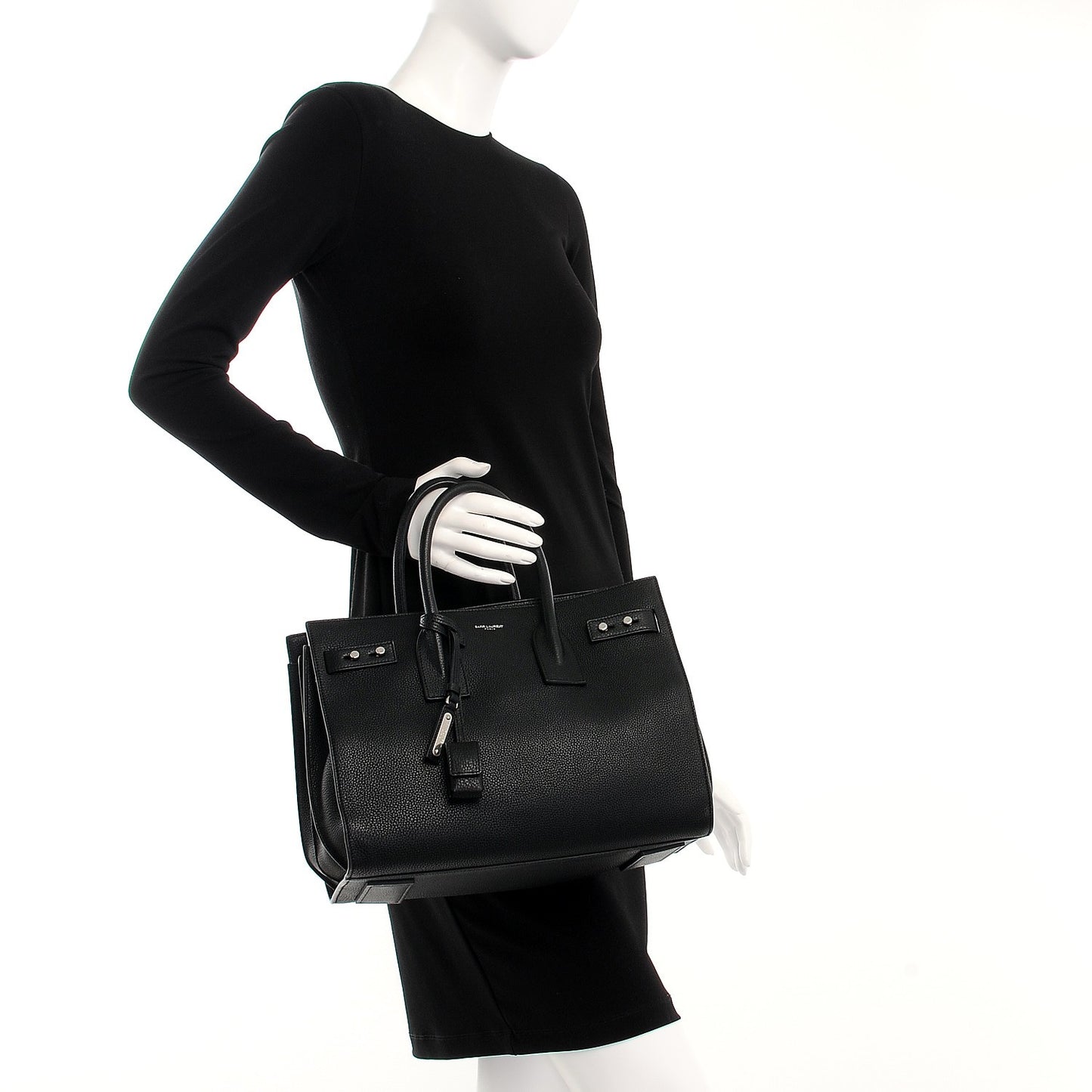 Grained Calfskin Small Supple Sac De Jour Black