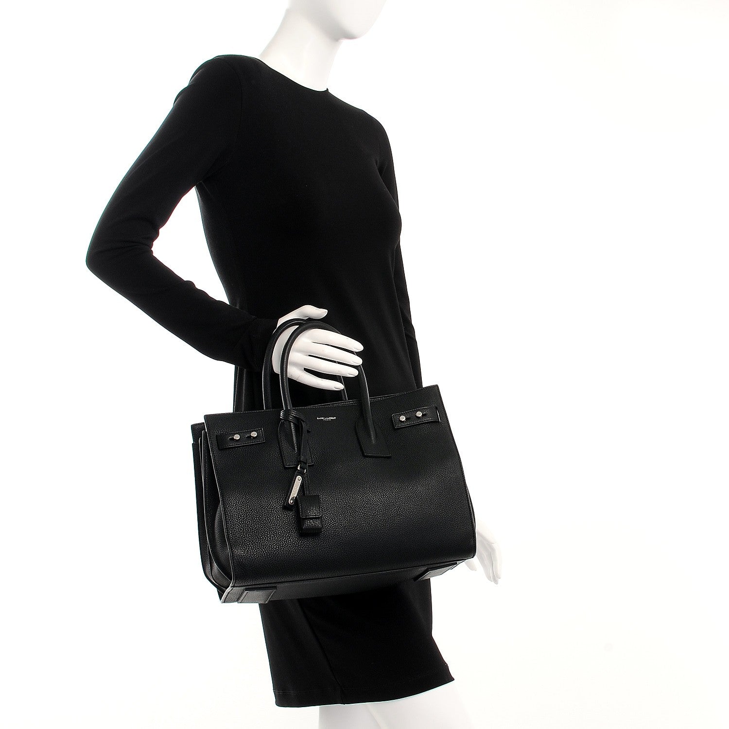 Saint Laurent Grained Calfskin Small Supple Sac De Jour Black 3 of 10