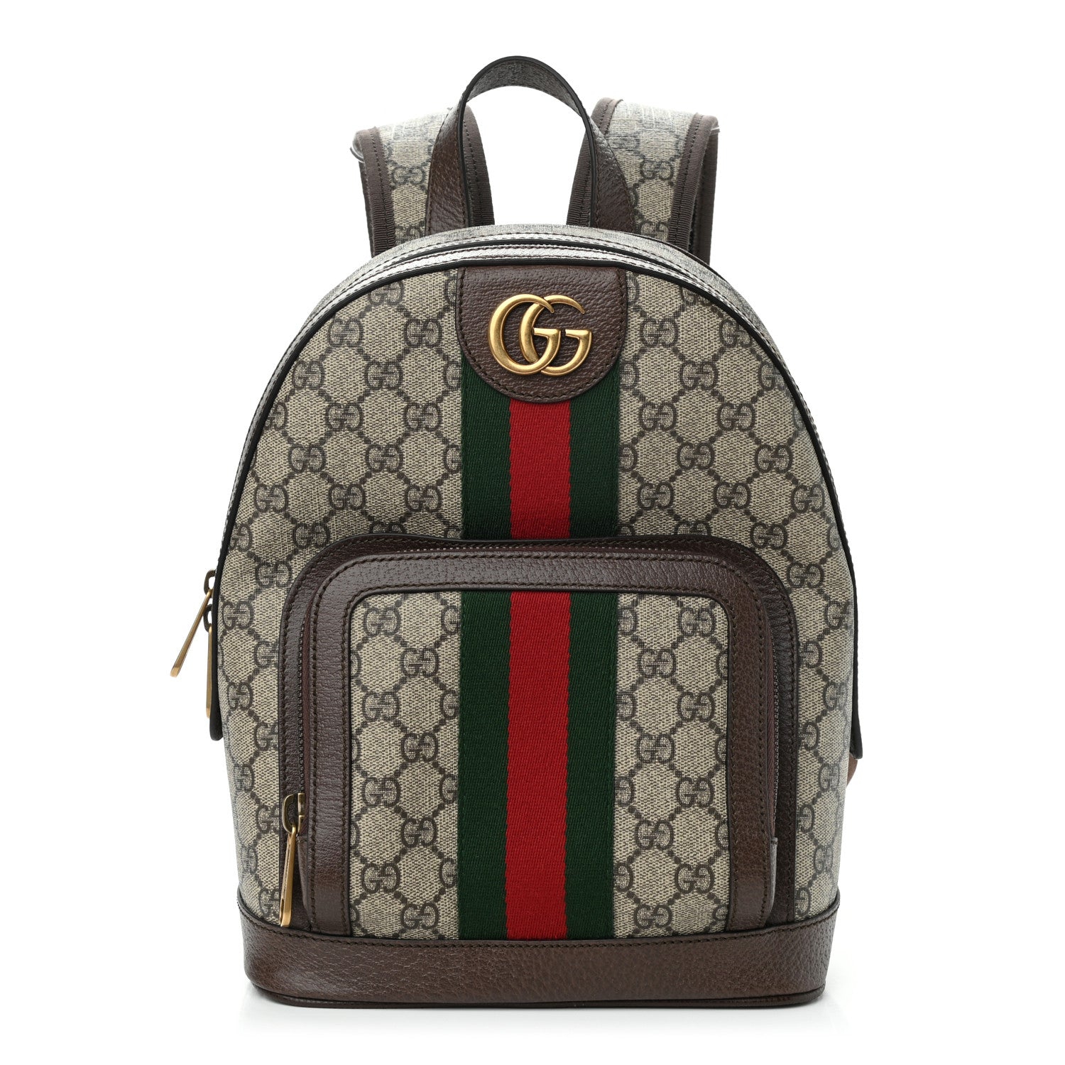 Gucci GG Supreme Monogram Calfskin Web Small Ophidia Day Backpack Beige Ebony New Acero 1 of 10