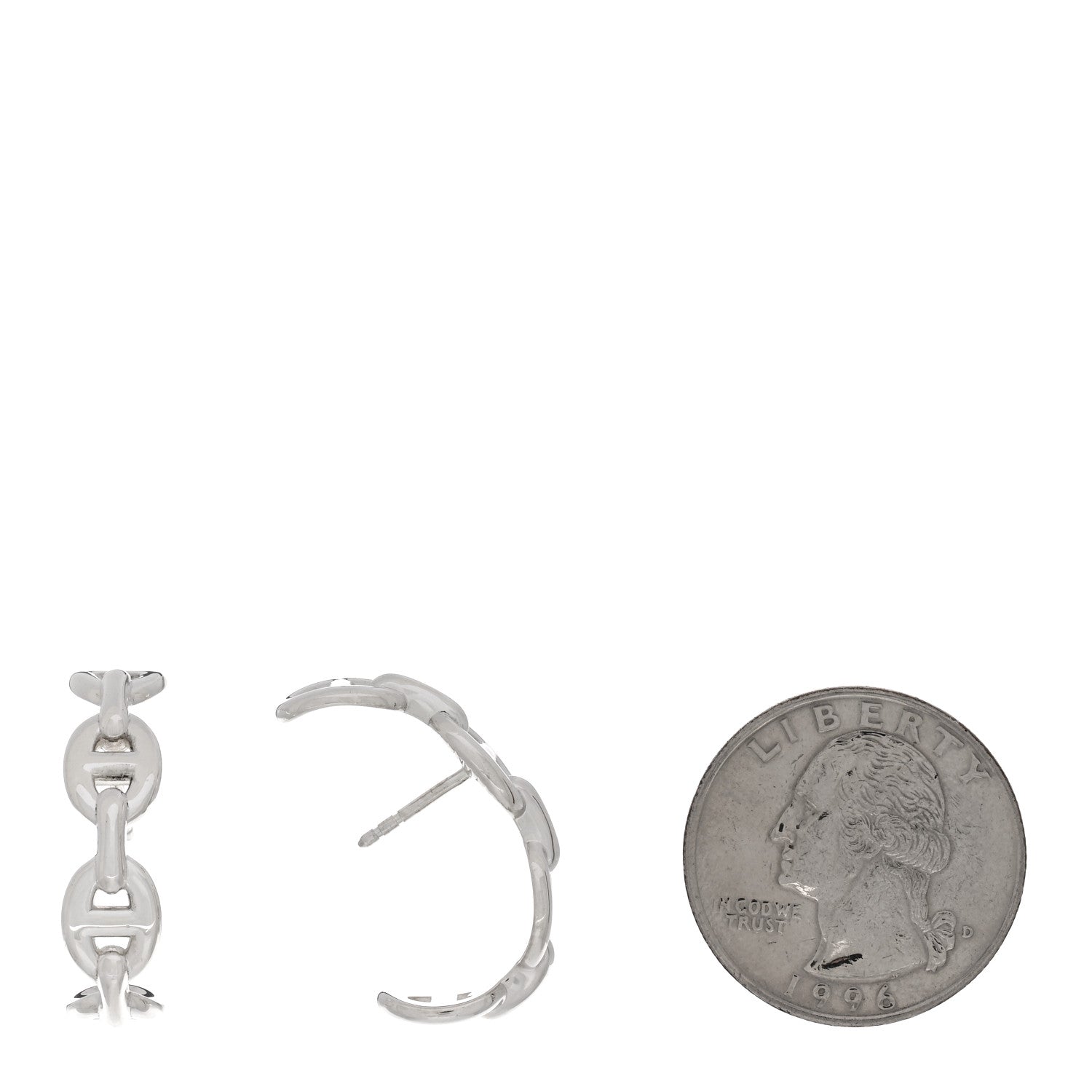 Hermes Sterling Silver Chaine D'Ancre Enchainee Climber Earrings 2 of 5
