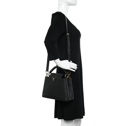 Louis Vuitton Taurillon Capucines BB Black 2 of 9