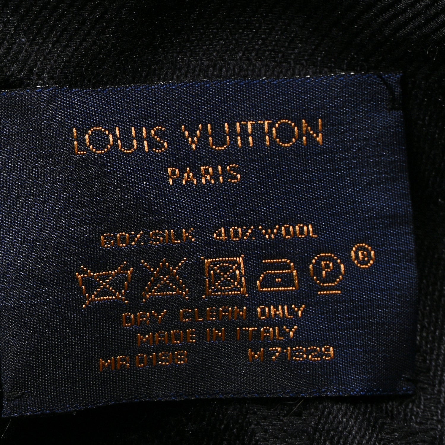 Louis Vuitton Silk Wool Monogram Shawl Black 3 of 3