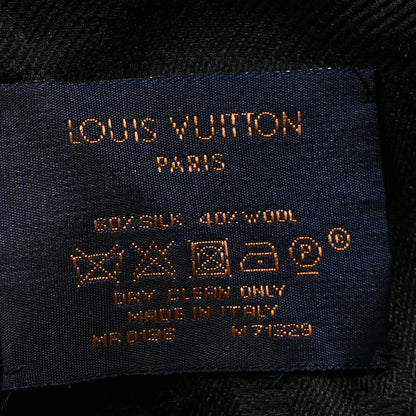 Louis Vuitton Silk Wool Monogram Shawl Black 3 of 3