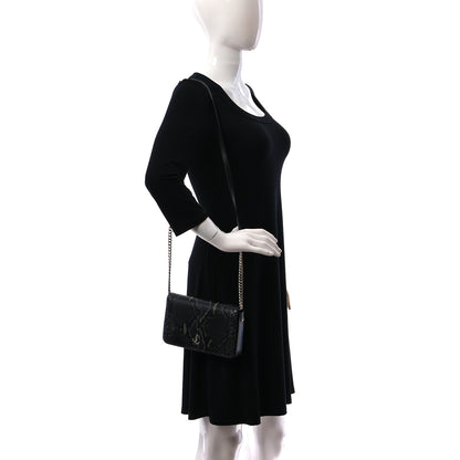 Jimmy Choo Elaphe Snakeskin Printed Wallet on Chain Anthracite 2 of 9