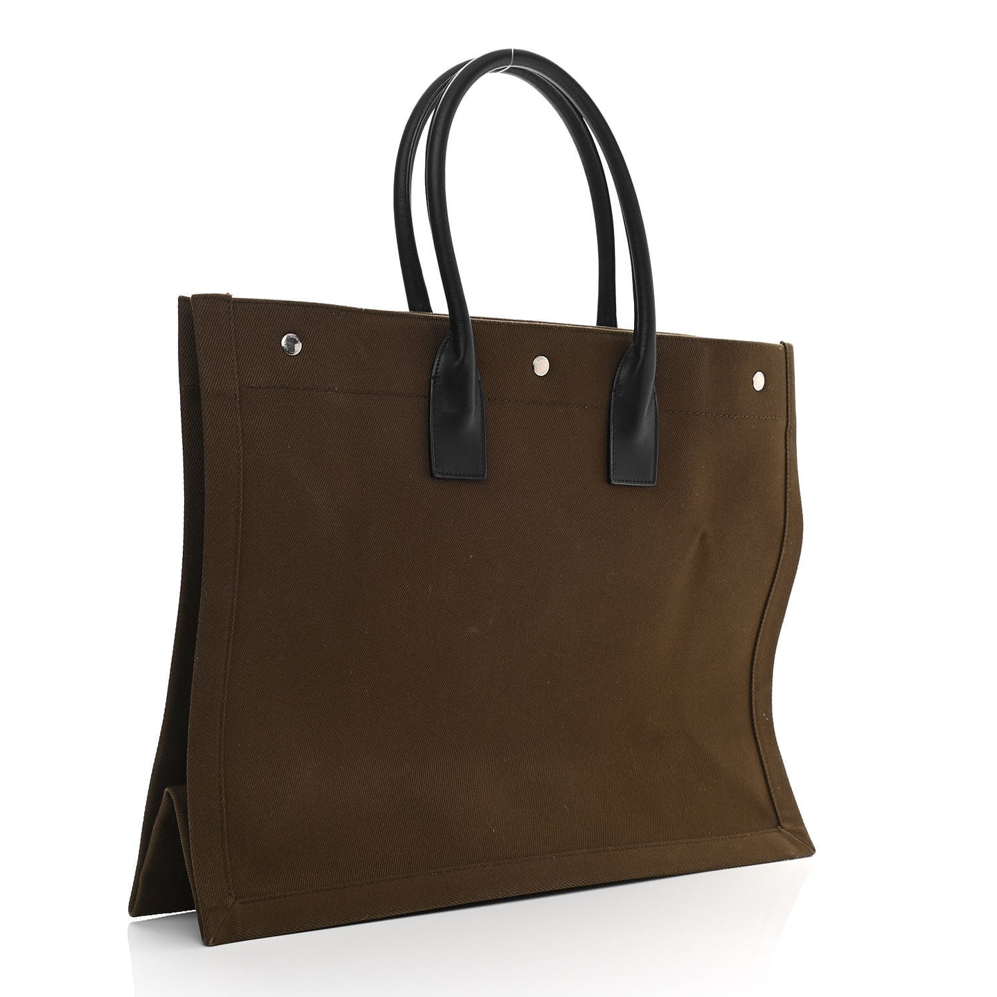 Linen Calfskin Rive Gauche Tote Khaki