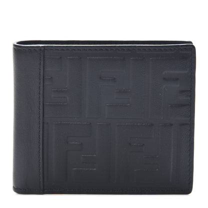 Fendi Vitello Grace FF 1974 Embossed Bi-fold Wallet Black 1 of 8