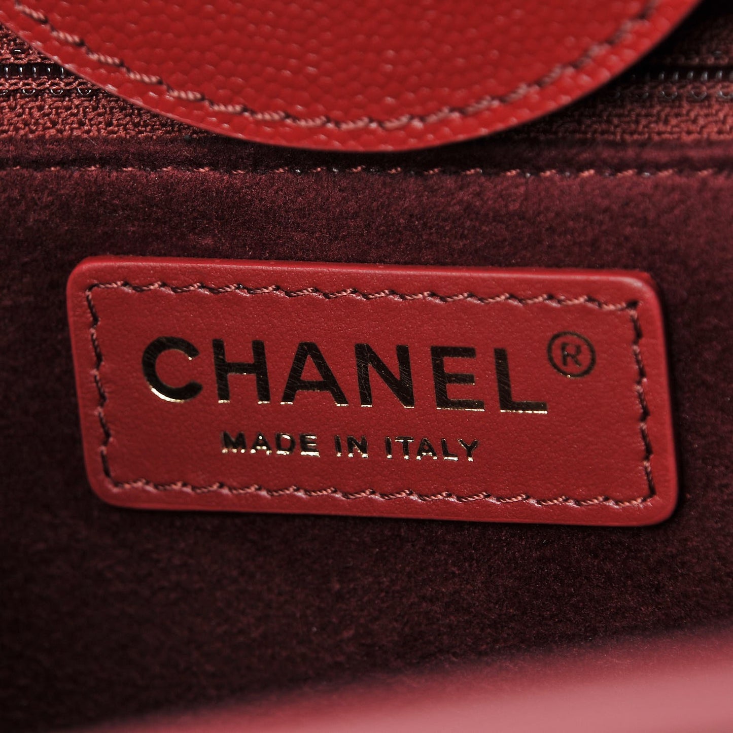 Caviar Small Studded Deauville Tote Burgundy