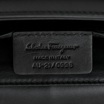 Salvatore Ferragamo Calfskin Small Vela Flap Bag Black 6 of 10
