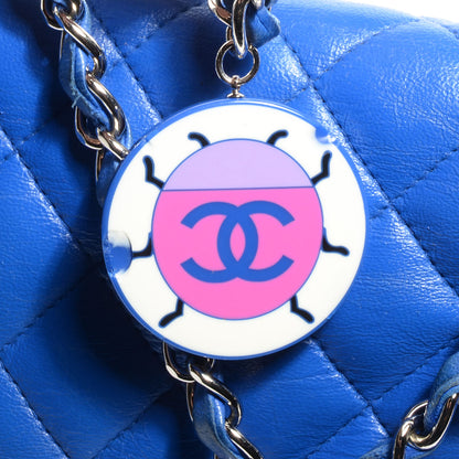 Chanel Lambskin Ladybug Medium Single Flap Dark Blue 8 of 8