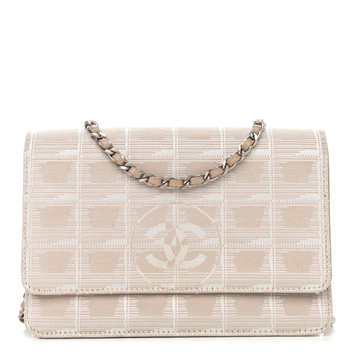 Chanel Nylon Travel Wallet On Chain WOC Beige 1 of 18