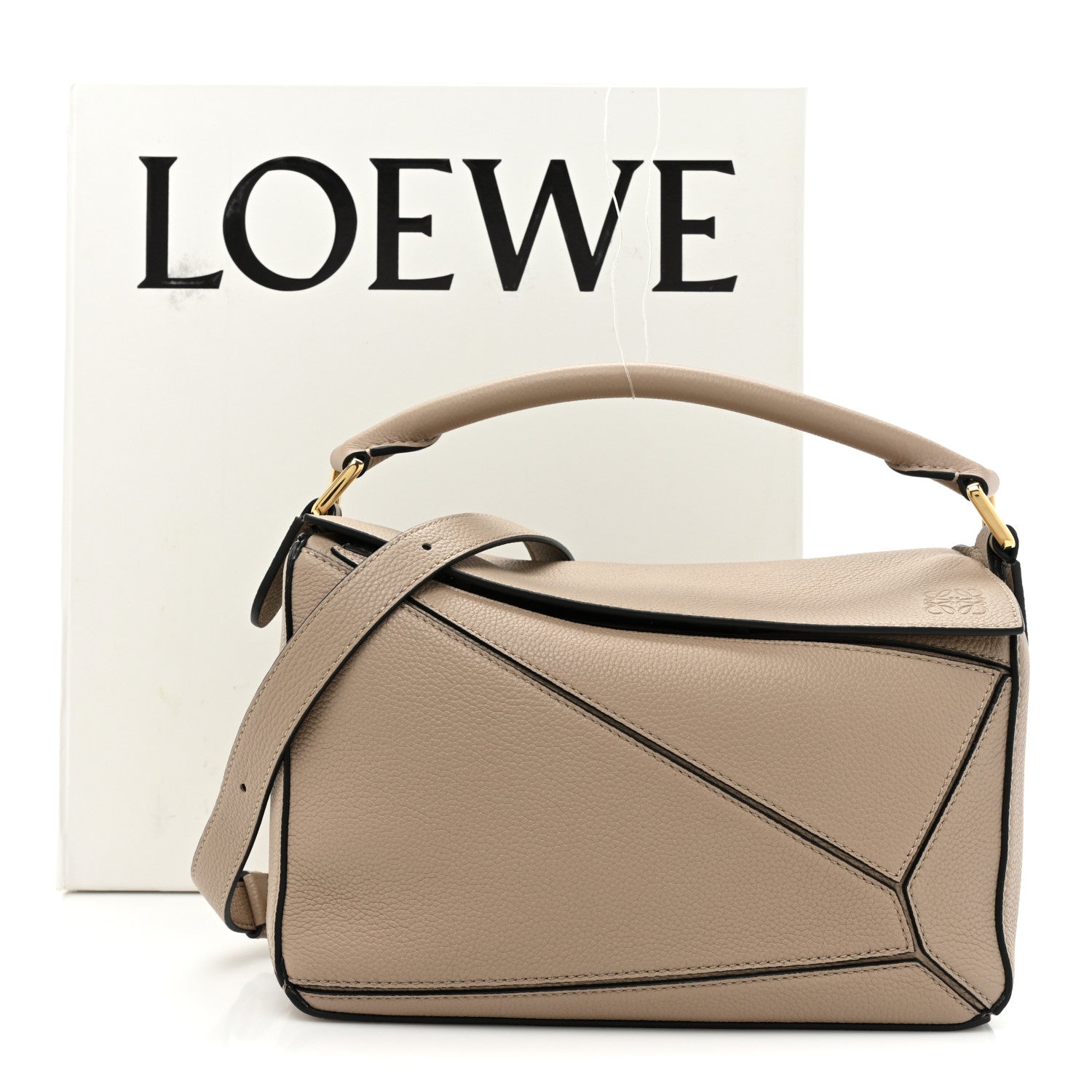Loewe Grained Calfskin Small Puzzle Bag Sand 11 of 11