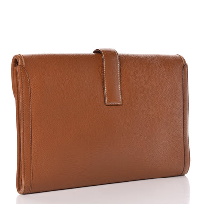 Hermes Taurillon Clemence Jige PM Clutch Gold 3 of 19