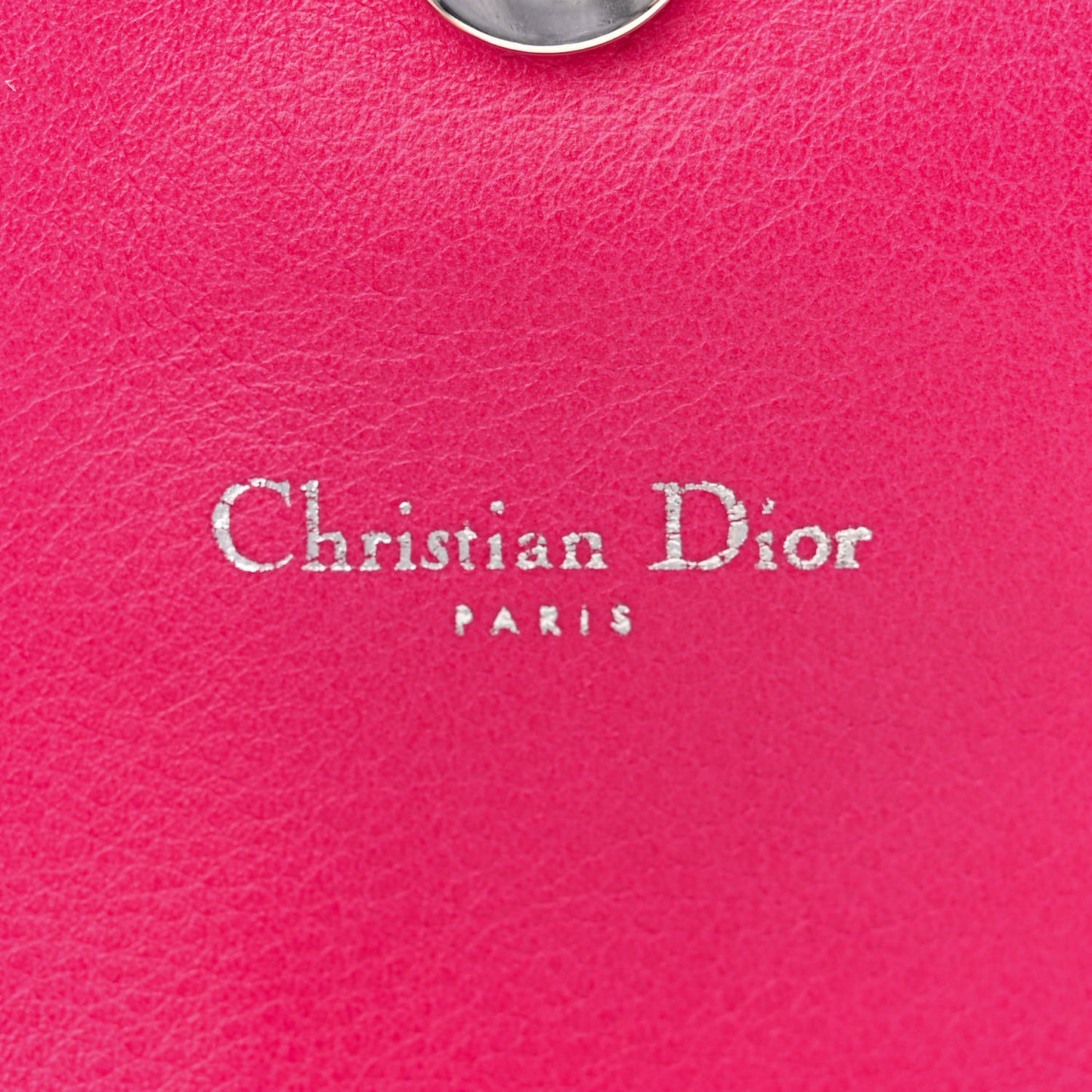 CHRISTIAN DIOR Bullcalf Diorissimo Promenade Envelope Pouch Fuchsia Rose Poudre