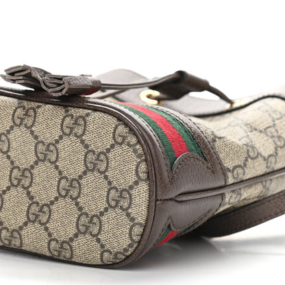 Gucci GG Supreme Monogram Web Mini Ophidia Bucket Bag Brown 10 of 10