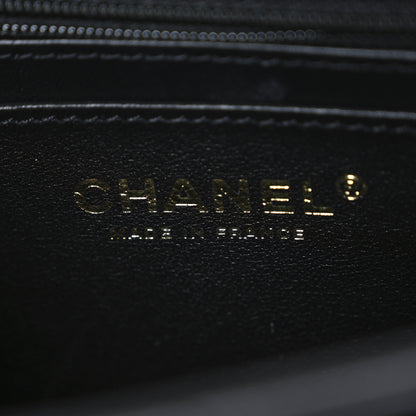 Chanel Shiny Calfskin Quilted CC Handle Vanity Flap Bag Black 6 of 10