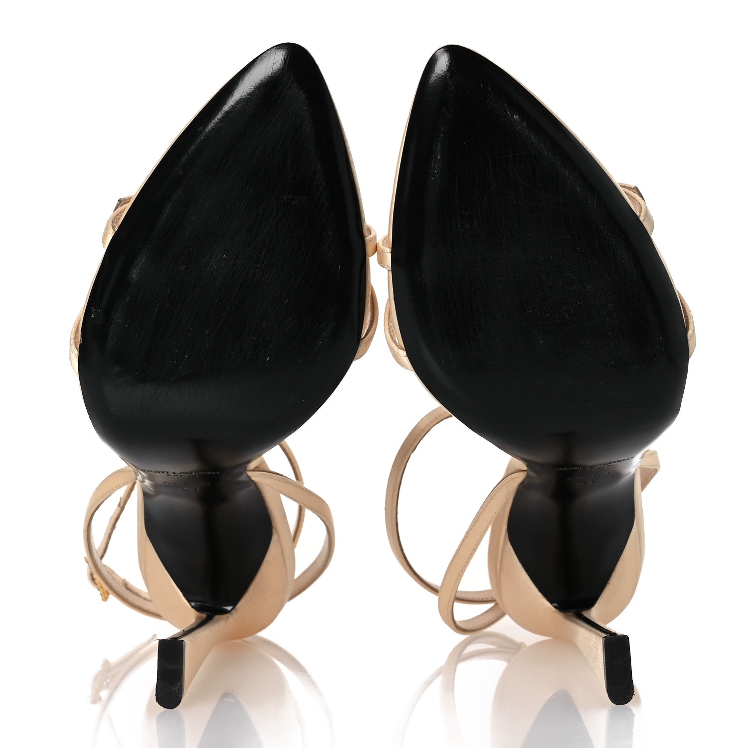 Saint Laurent Calfskin Satin Crystal Gippy 110 Sandals 41 Soft Nude 7 of 15