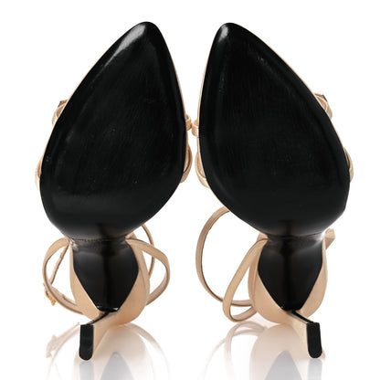 Saint Laurent Calfskin Satin Crystal Gippy 110 Sandals 41 Soft Nude 7 of 15