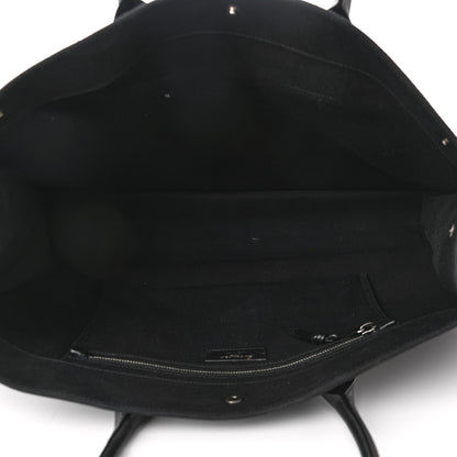 Saint Laurent Linen Calfskin Rive Gauche Tote Black 5 of 9