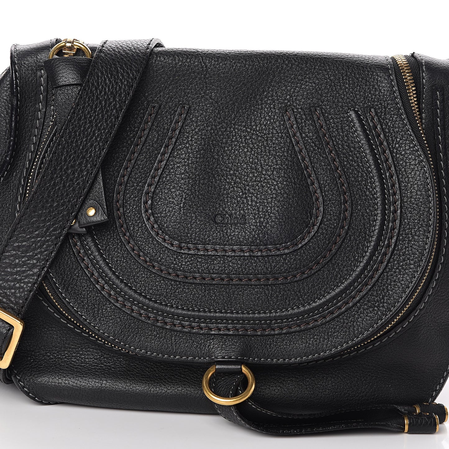Calfskin Medium Marcie Crossbody Bag Black