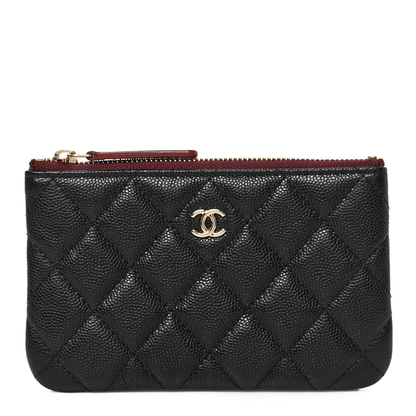 Caviar Quilted Small Cosmetic Case Black