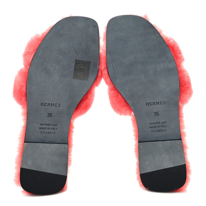Hermes Woolskin Oran Sandals 35 Rose Du Desert 5 of 8