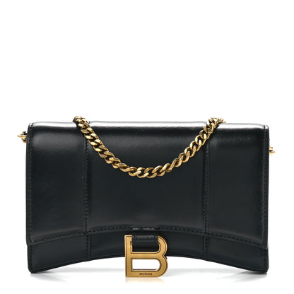 Balenciaga Shiny Box Calfskin Hourglass Chain Bag Black 1 of 12