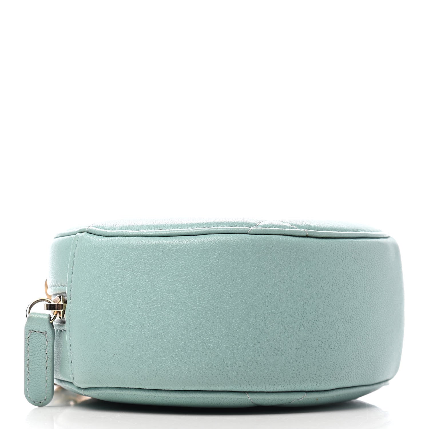 Chanel Goatskin Quilted Chanel 19 Round Clutch With Chain Light Blue 4 of 9