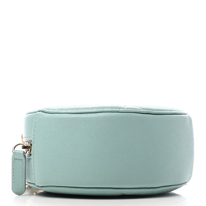 Chanel Goatskin Quilted Chanel 19 Round Clutch With Chain Light Blue 4 of 9
