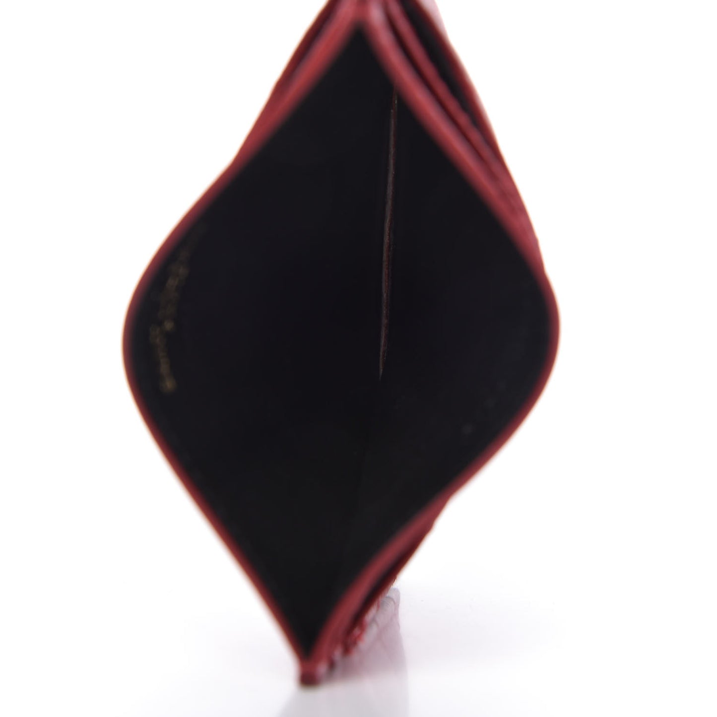 Grain De Poudre Matelasse Chevron Monogram Credit Card Case New Red