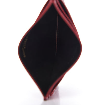 Saint Laurent Grain De Poudre Matelasse Chevron Monogram Credit Card Case New Red 5 of 7