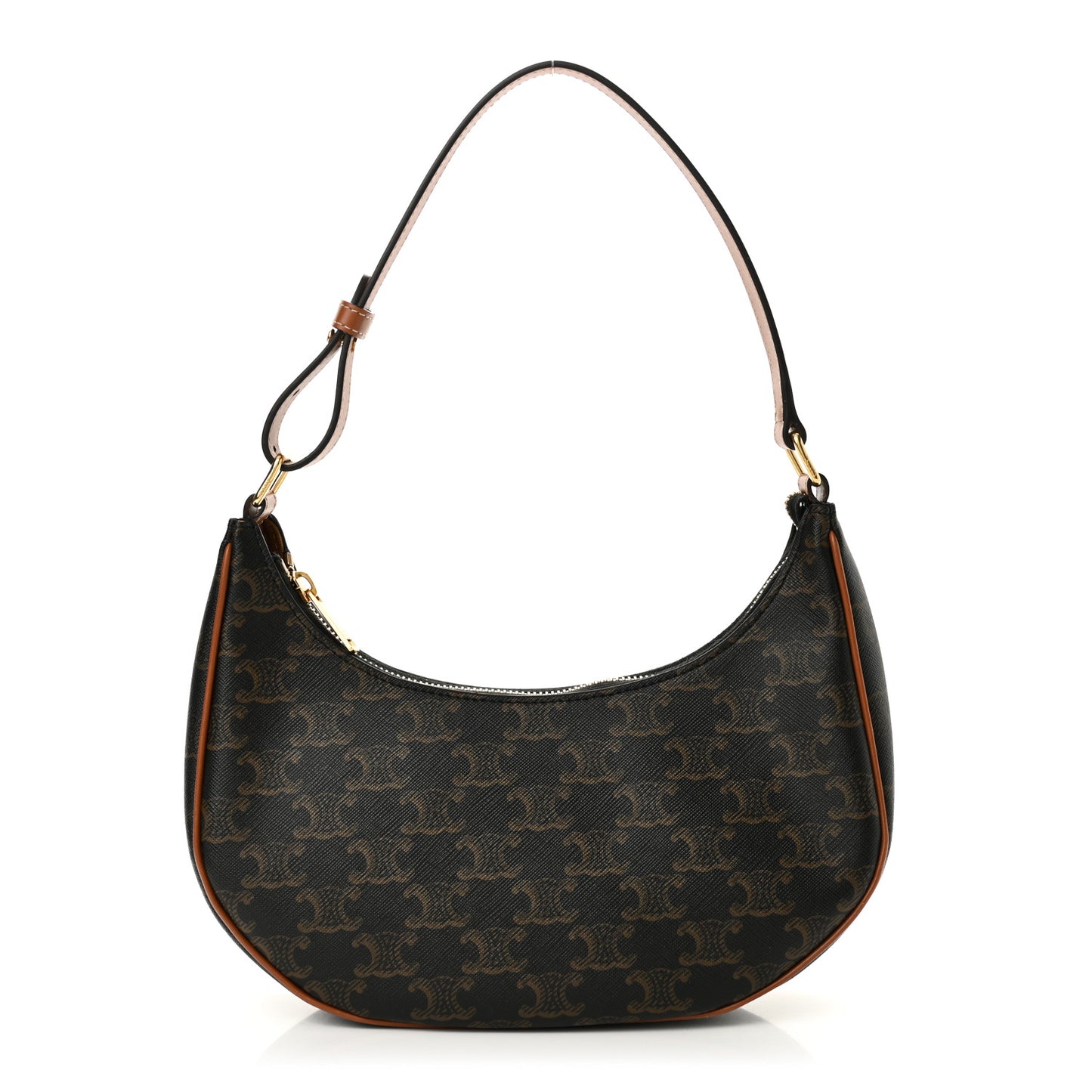 Triomphe Canvas Calfskin Ava Shoulder Bag Tan