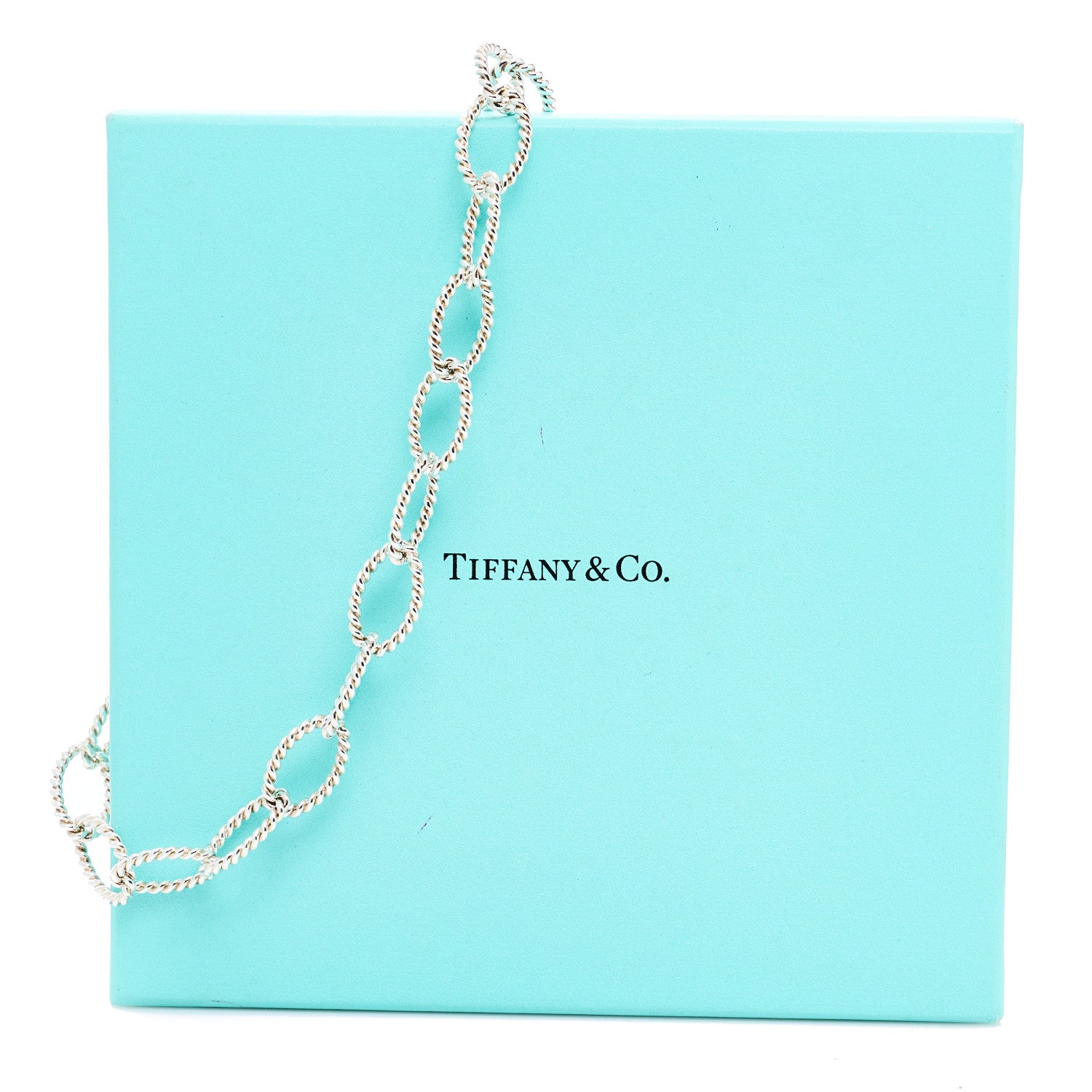 Tiffany Sterling Silver Oval Twist Link Necklace 5 of 5