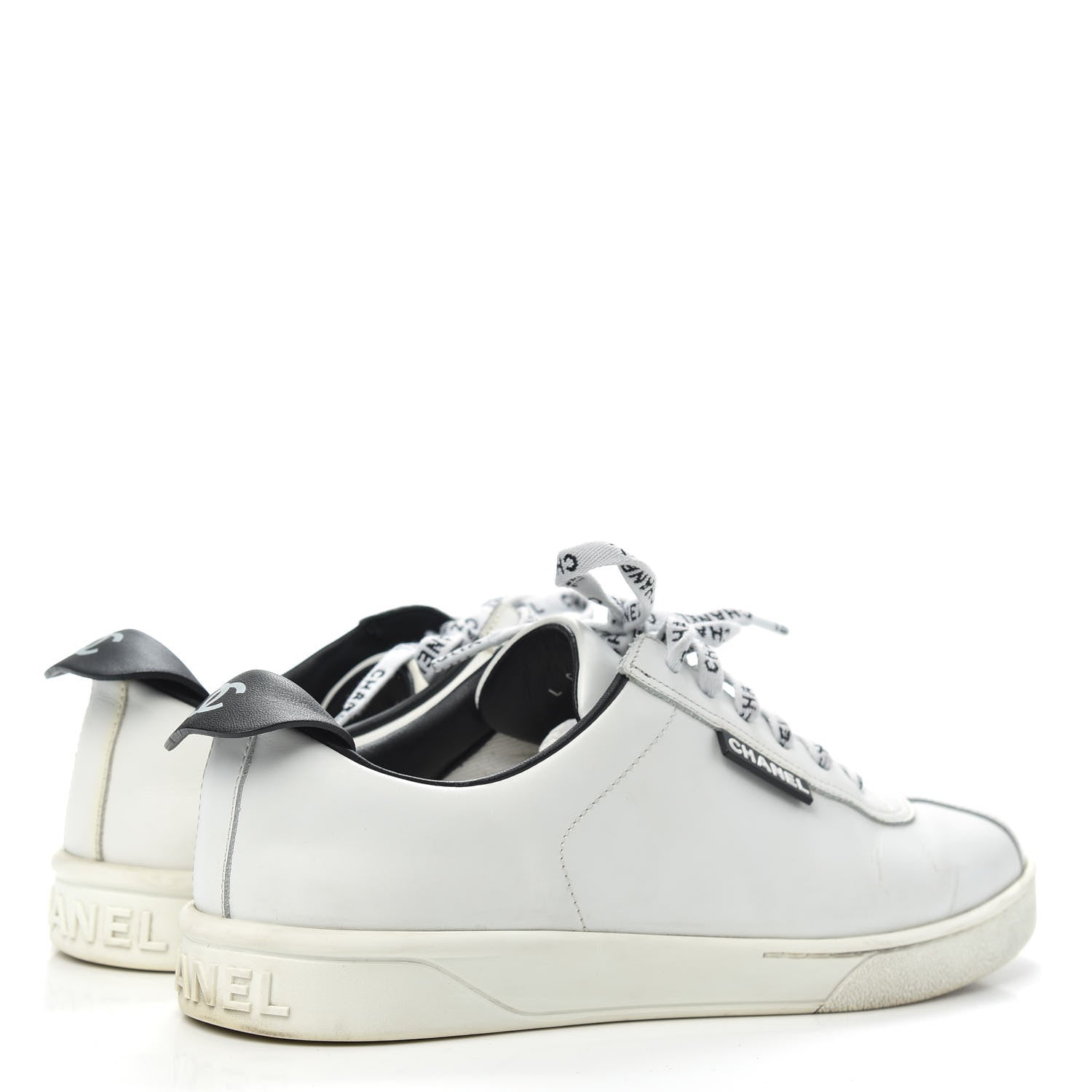 Chanel Calfskin CC Womens Sneakers 38.5 White 9 of 22