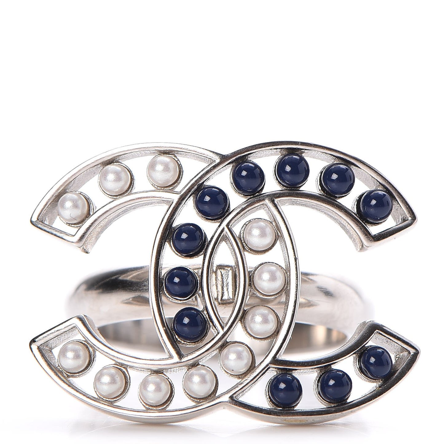 Pearl Bead CC Ring 7 Silver