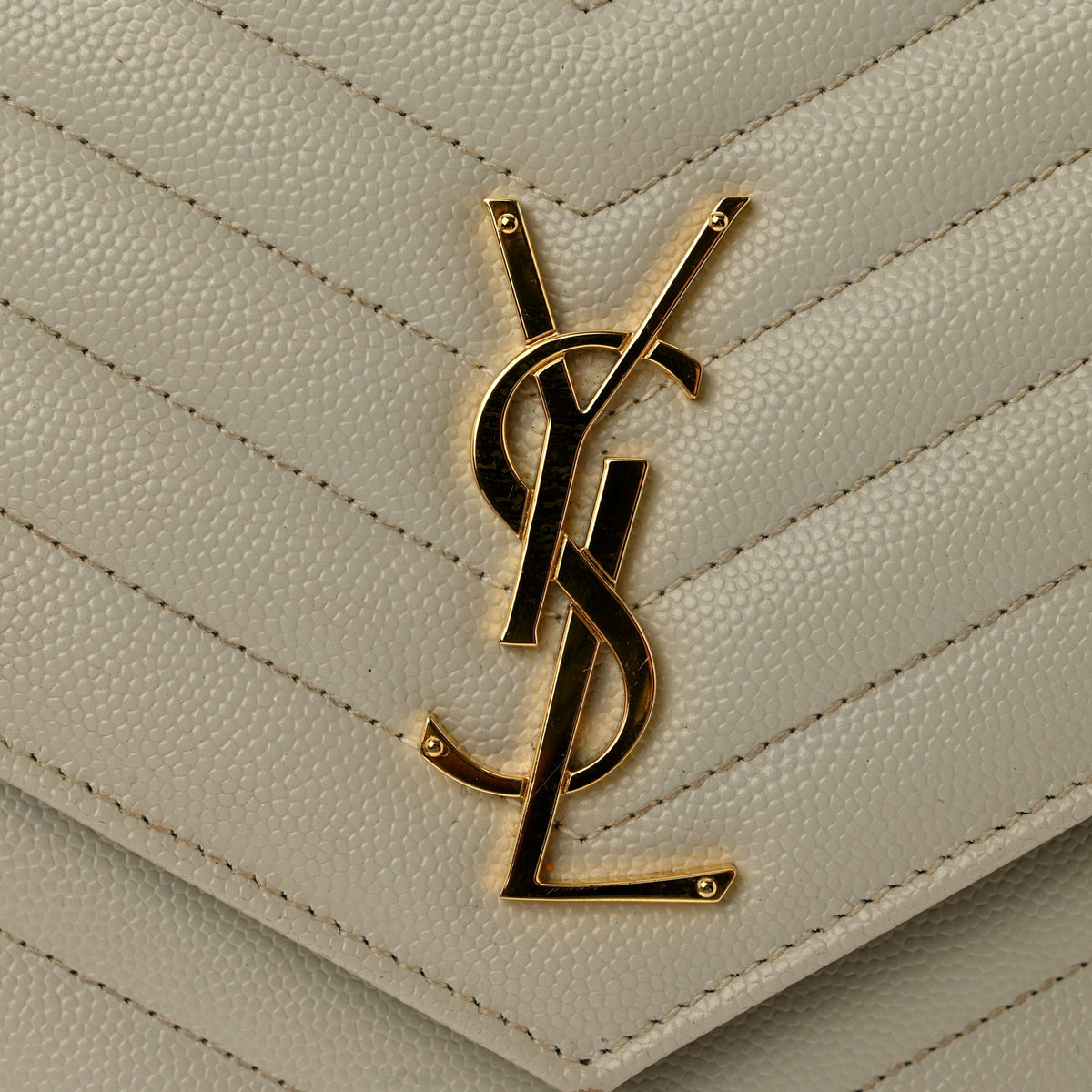Grain De Poudre Matelasse Chevron Monogram Envelope Clutch Crema Soft
