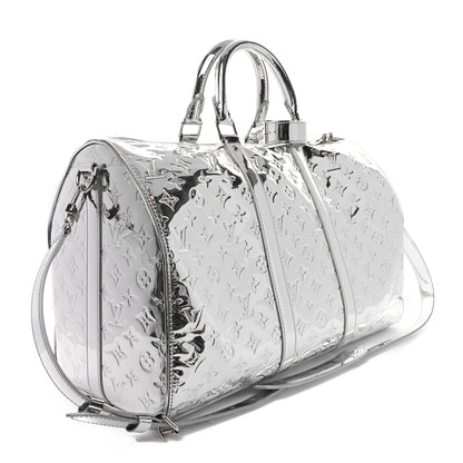Louis Vuitton Monogram Mirror Keepall Bandouliere 45 Silver 2 of 9