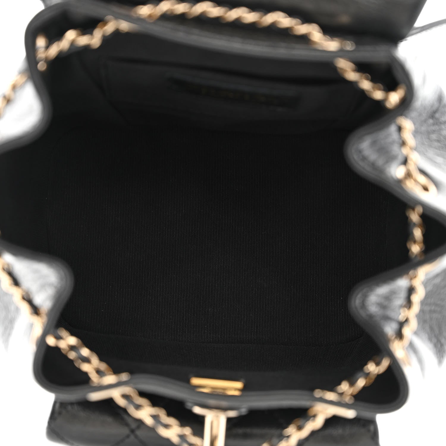 Chanel Glazed Aged Calfskin Quilted Small Duma Drawstring Backpack Black 5 of 10