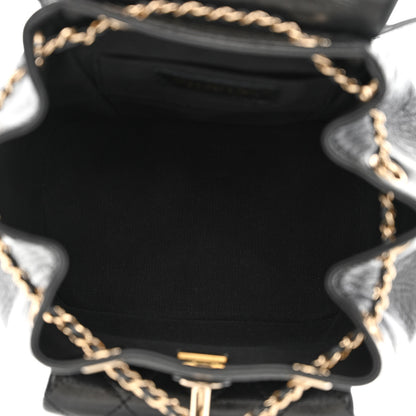 Chanel Glazed Aged Calfskin Quilted Small Duma Drawstring Backpack Black 5 of 10
