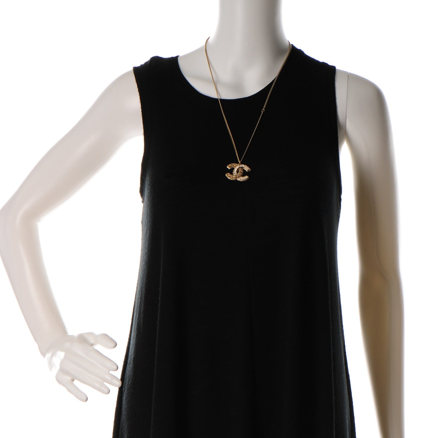 Chanel Crystal CC Necklace Light Gold 2 of 6