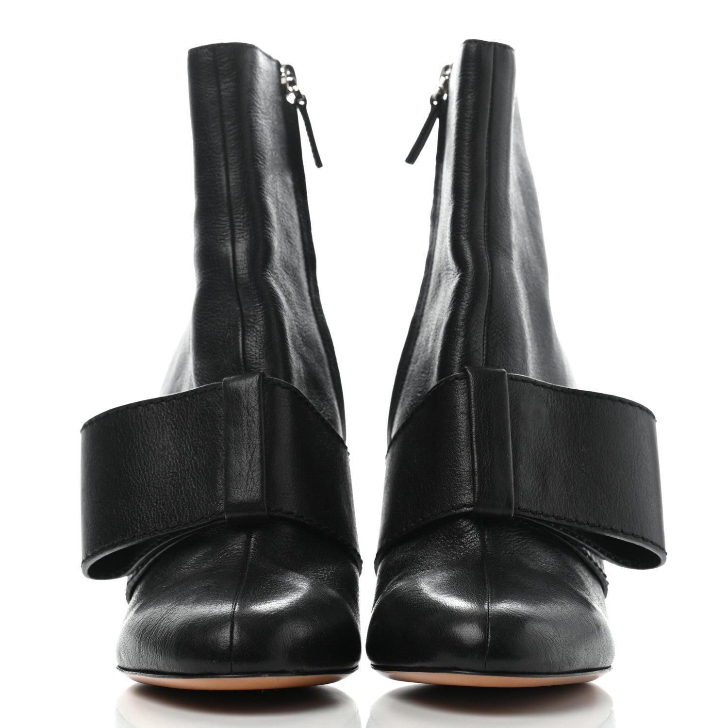 Valentino Garavani Calfskin Bow Ankle Boots 40.5 Black 2 of 13