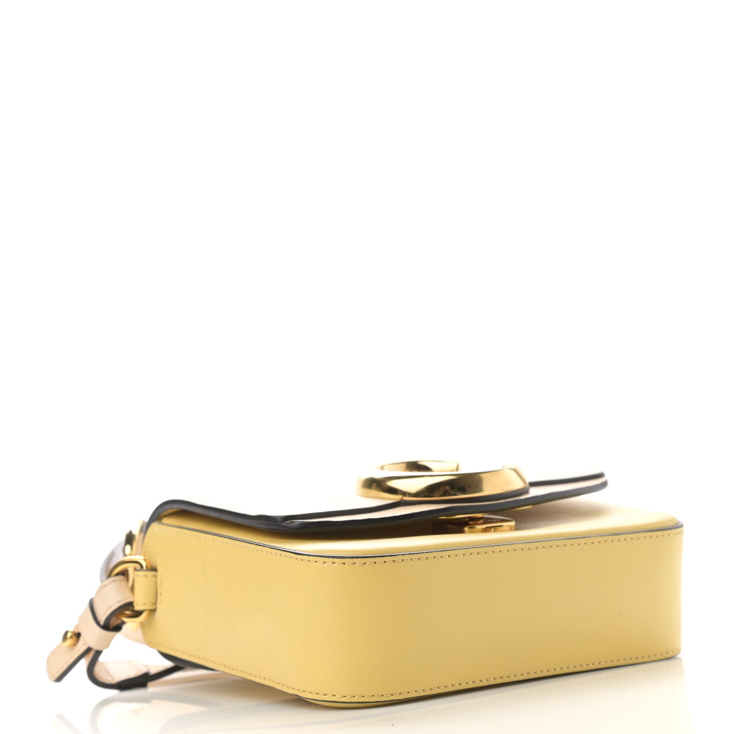 Calfskin Mini C Double Carry Yellow White Beige