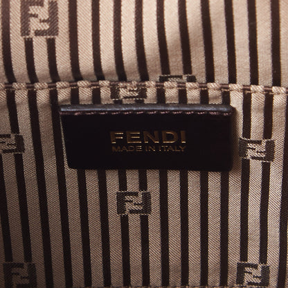Fendi Capra Vitello Dolce Marmol Colorblock Small Chameleon Tote Cipria Makeup Camel 8 of 9